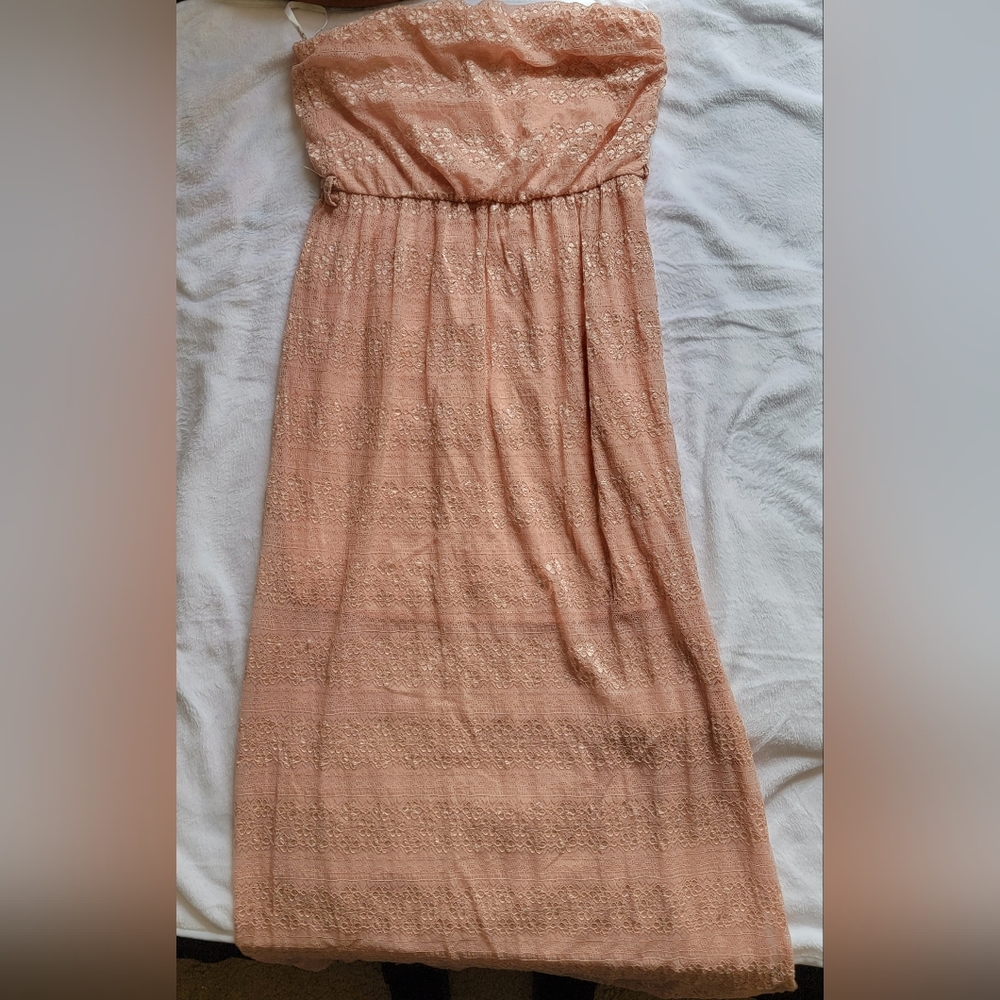 Papaya Peach Floral Lace dress size large